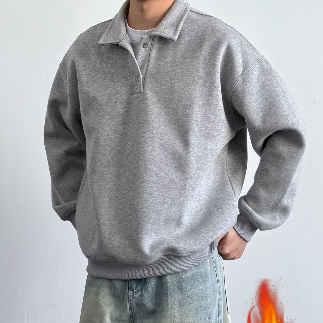 Collar Solid Color Hoodie For Men And Women, Trendy Temperament, Fashionable Design Sense, Versatile Loose Casual Top_viptrois.com