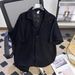 Thin Breathable Hollow Short Sleeved Shirt For Men And Women Korean Style High End Cuban Collar Five Point Sleeve Shirt Summer Top Trend_viptrois.com
