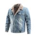 Men's Denim Jacket, Autumn And Winter Jacket With Fleece, Casual Foreign Trade Men's Wear, European And American Fashion_viptrois.com