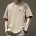 Xinjiang Cotton Fashion Brand Men's Loose Daily T-shirt American High Street Printed Short Sleeved Top_viptrois.com