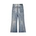 Men's Clothing Casual Distressed Flared Jeans For Men And Women Slim Retro Cleanfit Straight Loose Floor Length Trousers_viptrois.com