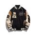2025 New Korean Style Trendy Baseball With Contrasting Colors, Men's Ins Versatile American Cool Jacket_viptrois.com