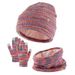 Mother & Kids new winter children's knitted gloves, hats, and scarves three piece set outdoor warm hat three piece set_viptrois.com