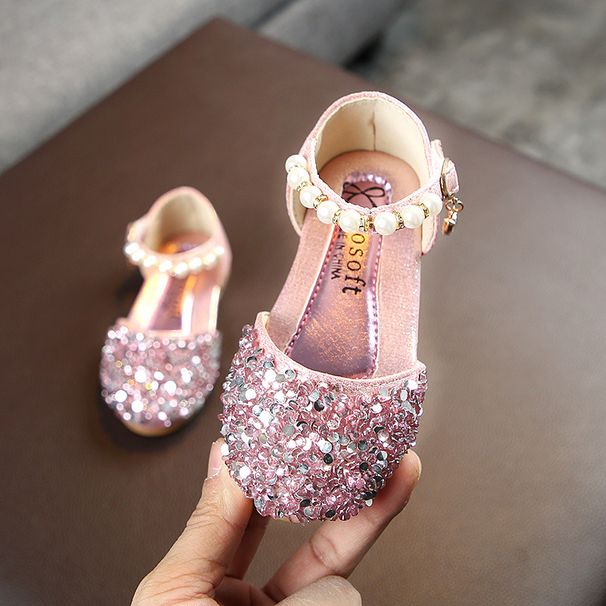 2024 spring and summer new girls' leather shoes single-layer shoes baby princess shoes Children's casual shoes performance shoes Pearl dance shoes_viptrois.com