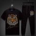 Men's Clothing Men's Casual Suit Hot Diamond Tiger Head Ice Mercerized Cotton Men's Clothing New Short Sleeved T Shirt Men's Slim Large Size_viptrois.com