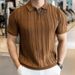 Men's Clothing Men's Half Zip Knit Short Sleeve Sweater T-Shirt Thin Style Ice Silk Collar Summer Suitable For Formal & Casual For Men_viptrois.com