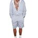 Russian Casual Hooded Jacket Loose Men's Shorts Suit_viptrois.com