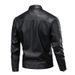 Men's Clothing Men's Pu Retro Leather Jacket Stand Collar Motorcycle Style With Velvet Lining_viptrois.com