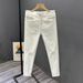 Men's Clothing White Ripped Jeans Spring And Summer Slim Fit Skinny Pants Trendy Elastic Casual Fashion Nine Point Pants_viptrois.com