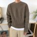 Men's Clothing New Autumn And Winter Solid Color Sweater For Men Couples Round Neck Pullover Loose Knitted Sweater_viptrois.com