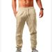 Summer Men's Hip-hop Breathable Cotton And Linen Loose Casual Sports Trousers_viptrois.com