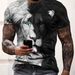 2025 New Animal Pattern Printed Lion Digital Printing European And American Street 3D Printing Ice-sensation T-shirt_viptrois.com