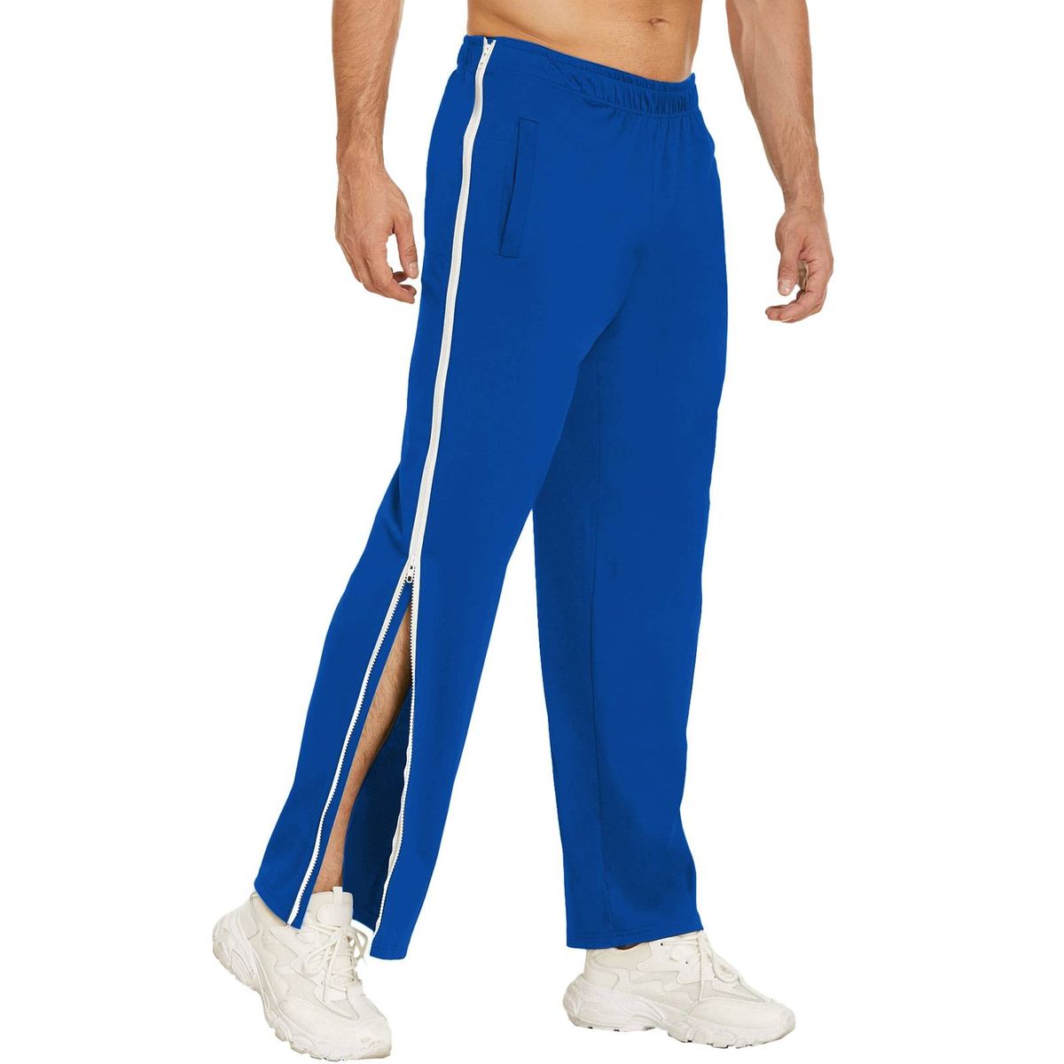 European And American Men's Trendy Brand Sports Zipper Pants, Loose Sweatpants, And Basketball Pants That Can Be Easily Taken Off During Training_viptrois.com