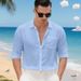 2026 European Men's Spring-Autumn Solid Color Cotton-Linen Collared Long-Sleeved Breathable Casual Large-Sized Shirt_viptrois.com