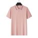 Mens Solid Color Slim Polo Tees Striped Neck Short Sleeve Business Casual Golf Shirts_viptrois.com