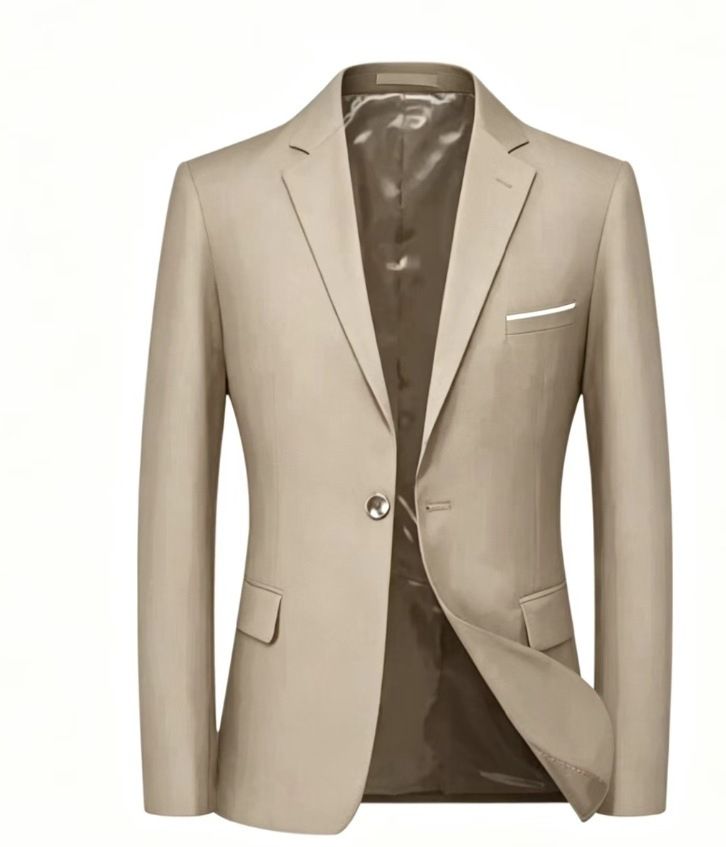 Men's Slim Fit Casual Suit Single Jacket Business Formal Best Man Attire_viptrois.com