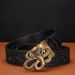 Apparel Accessories automatic buckle men's belt genuine leather retro style carved casual wild tiger wolf king snake_viptrois.com
