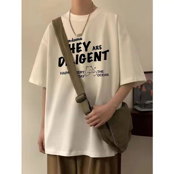 American Streetwear Brand Short-sleeved T-shirt Men's New Summer Style Cool, Loose And Trendy Half-sleeved Top Garment_viptrois.com
