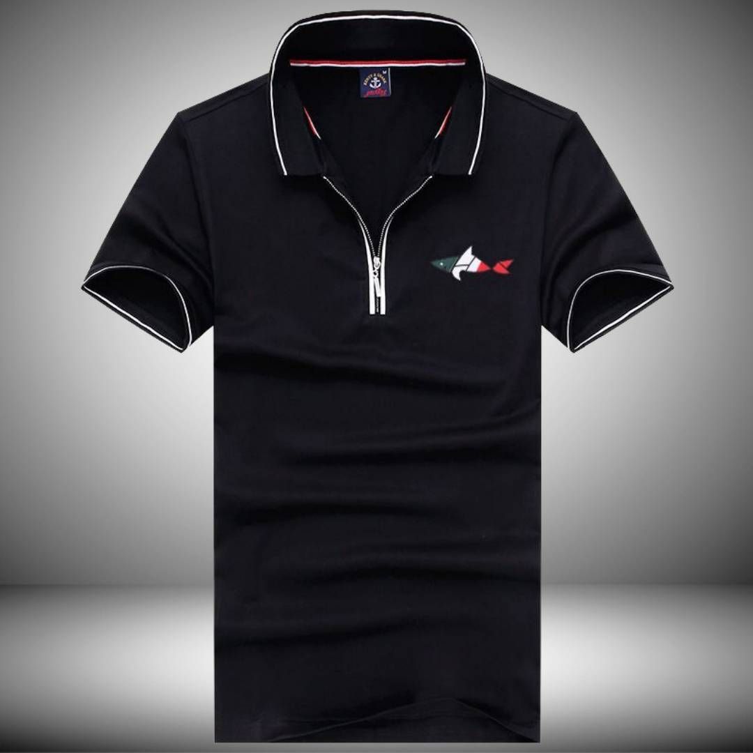 2025 Summer New Trendy Fashion High End Versatile High Quality Men's Slimming Collar Short Sleeve_viptrois.com