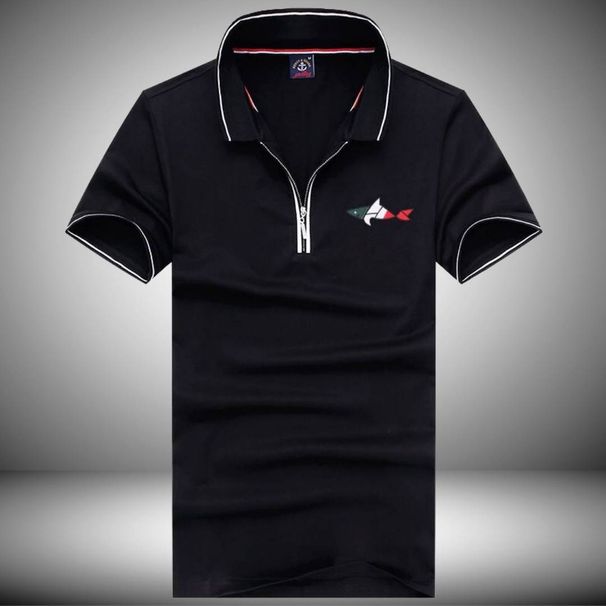 2025 Summer New Trendy Fashion High End Versatile High Quality Men's Slimming Collar Short Sleeve_viptrois.com