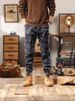 Men's Vintage Camo Cargo Pants - Military Tactical Workwear With Multi-Pockets, Relaxed Fit & Elastic Cuffs For Outdoor & Casual Wear_viptrois.com