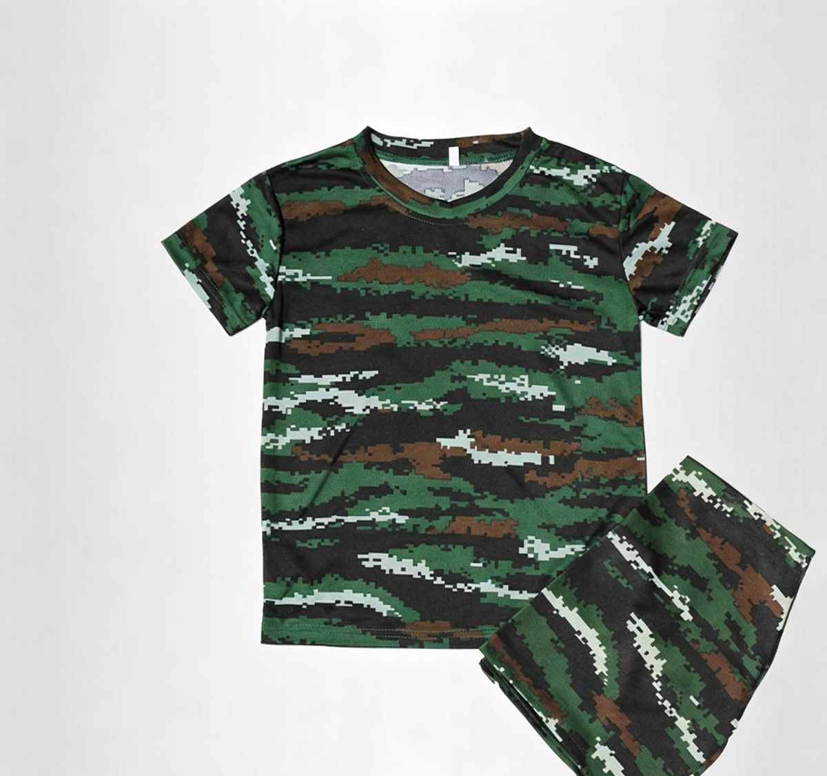Children's Camouflage T Shirt Short Sleeved Suit Students Summer Military Training Clothes Summer Camp Physical Training Clothes Mesh T Shirt_viptrois.com