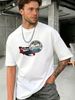 Streetwear Style Skate T Shirt With Graphic Design Cotton Blend Fabric For Men Casual Wear_viptrois.com