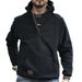 Half-Zip Hooded Men's Sweatshirt Thick Heavyweight Loose Casual Long Sleeve T-Shirt Half-Open Collar Pullover Jacket_viptrois.com