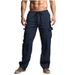 Men's Clothing New Cotton And Linen Trousers Drawstring Elastic Waist Straight Leg Solid Color Breathable Daily Casual Mid Length Trousers_viptrois.com