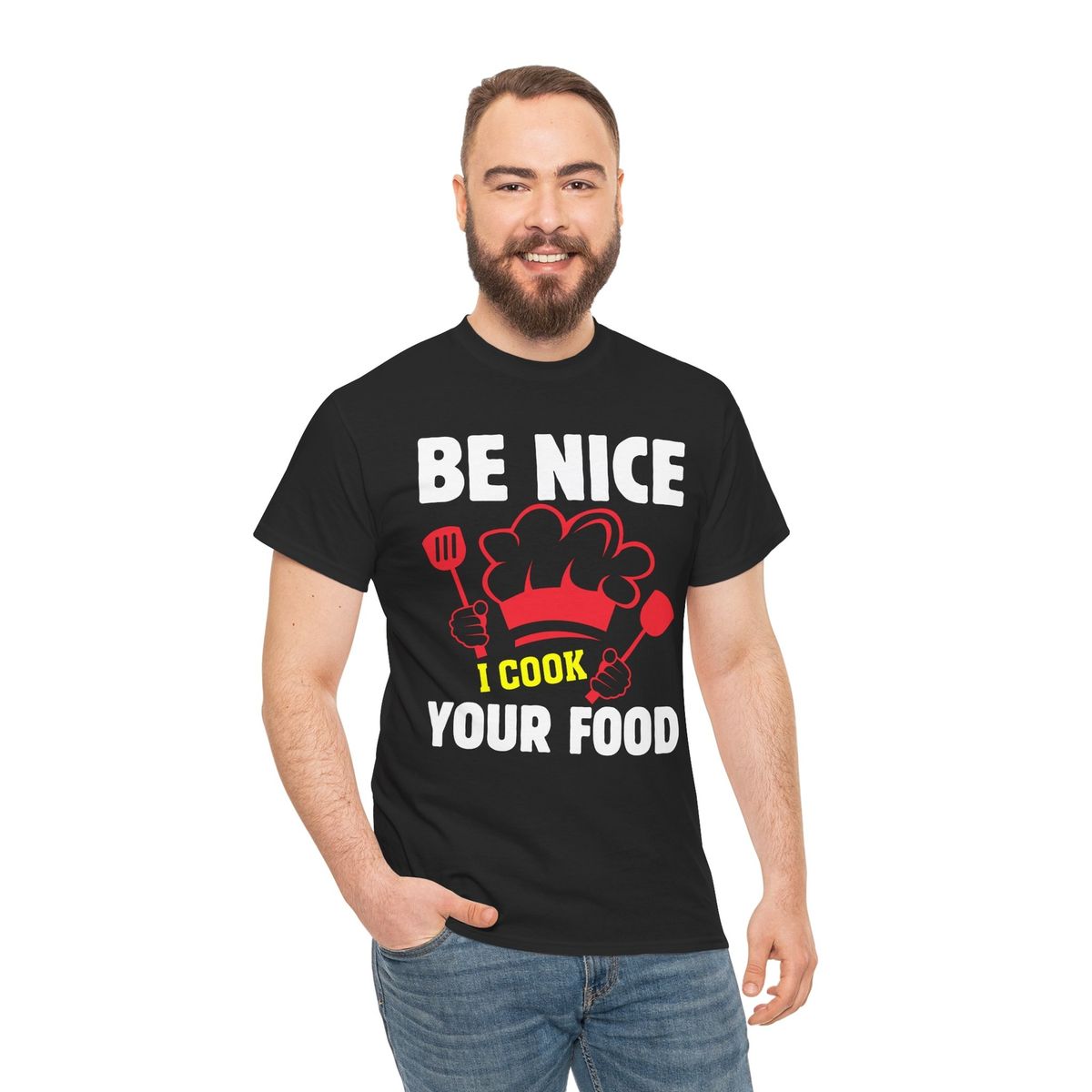 Be NiceI Cook Your T-Shirt Mens Womens Tees Top – Funny Home Chef Cooking Lover Culinary Tee_viptrois.com