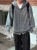 Pure Color Block Patchwork Cardigan Men Vintage American Retro Knitted Sweater Spring Autumn Trendy Loose Coat_viptrois.com