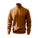 Men's Heavyweight Jacquard High Collar Sweatshirt - Winter Warm Fleece Lined Casual Pullover (White, Black, Khaki, Light Gray, Light Blue_viptrois.com