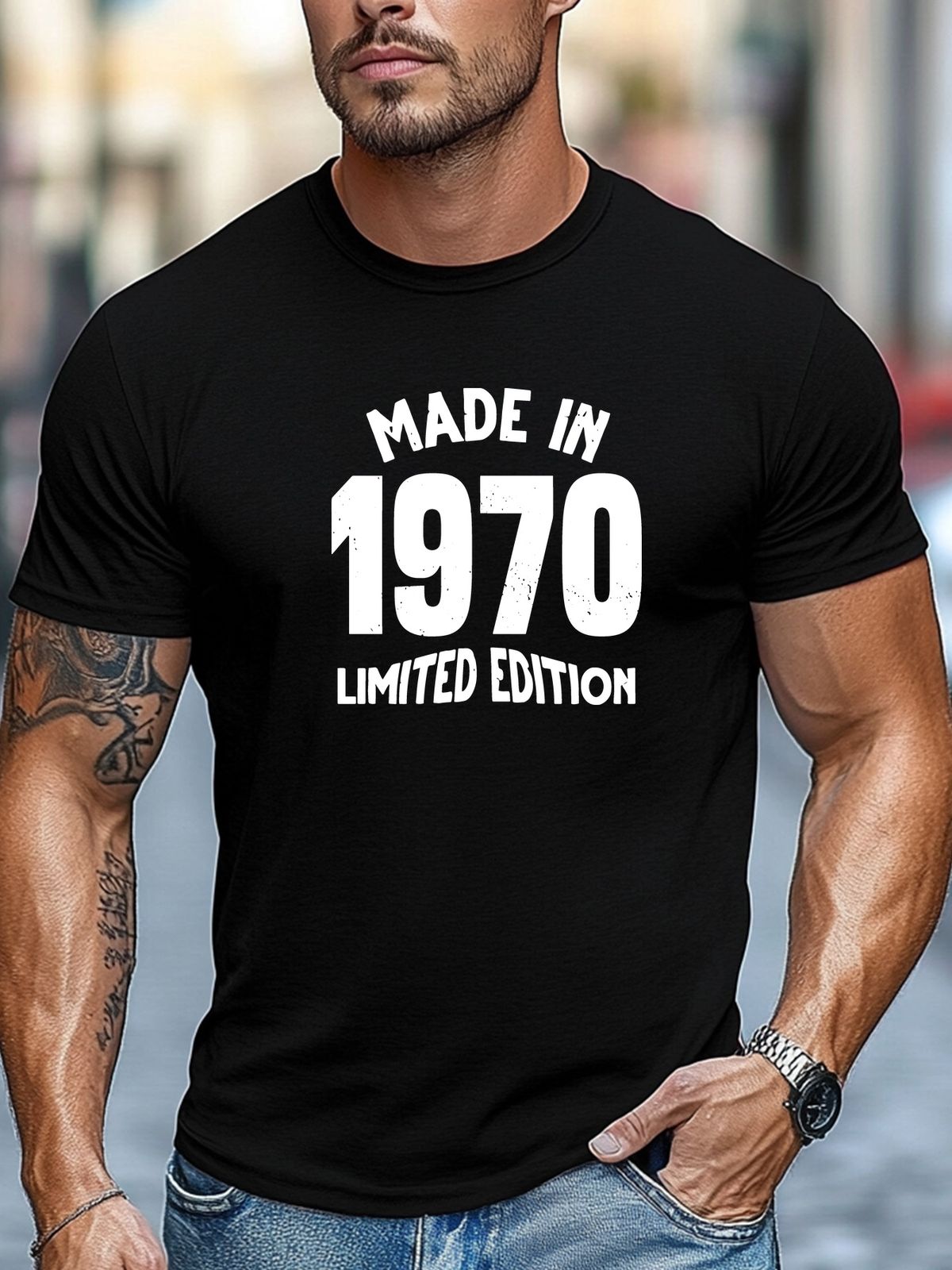 Maglietta Uomo 180g Cotone Puro Girocollo Edizione Limitata Vintage 1970, Stile Retrò Adatta Appassionati Collezionisti, Lavaggio Manuale Consigliato_viptrois.com