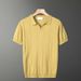 Men's Clothing Fashion Knitted T Shirt Summer Niche Breathable Short Sleeved Polo Shirt Loose Half Sleeved Top_viptrois.com
