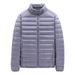Men's Lightweight Down Jacket, Short Puffer Coat With Stand Collar, 50% White Duck Down, 600 Fill Power, Slim Fit, Windproof Winter Casual Outerwear_viptrois.com