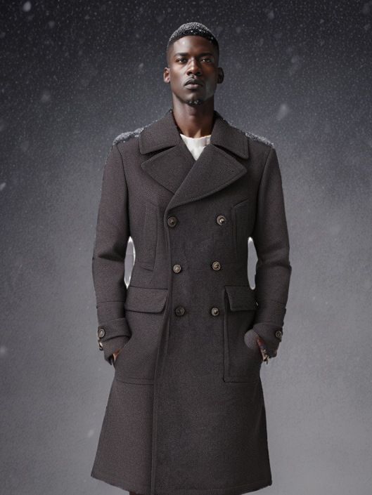 Men's Clothing Autumn And Winter New Men's Woolen Coat Double Breasted Mid Length Fashion Coat_viptrois.com