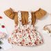 Ins Popular Baby Girl Dress Small Floral Print Suspender Skirt Two Piece Set_viptrois.com