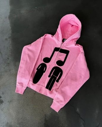 Unisex Zip-Up Hoodie With Music-Inspired Print - Oversized Streetwear Pullover For Men & Women Dark Aesthetic Casual Wear_viptrois.com