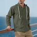 Spring And Autumn Men's Button Down Shirt Loose Linen Casual Simple Beach Hooded Long Sleeved Jacket_viptrois.com