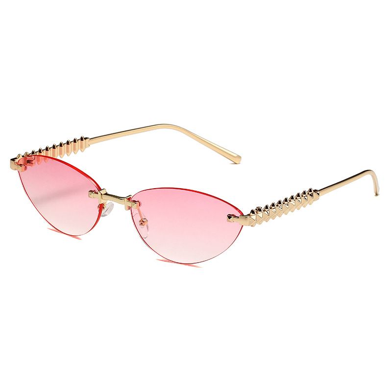 Borderless Metal Kajia Cat Eye Sunglasses – Metal Rivet Detail For Men & Women Fashion Trends Hot-selling_viptrois.com