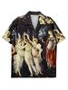 Men's Clothing European Size Trendy Brand Niche Korean Hip Hop Short Sleeved Printed Shirt Men's Beach Loose Casual Couple Shirt Women_viptrois.com