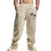 Men's Clothing Men's Linen Trousers Loose Wide Leg Breathable Casual Beach Coconut Tree Print Hot Selling For Formal & Casual_viptrois.com