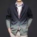 Men's Slim-Fit Gradient V-Neck Cardigan – Korean-Style Knit Sweater For Autumn, Casual Lightweight Pullover_viptrois.com