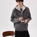 Color Blocked Hooded Twisted Pattern Thick Knit Sweater, Men's And Women's Loose Top_viptrois.com