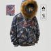 Men's Camouflage Print Fleece Hoodie With Large Fur Coller - Retro Streetwear Pullover With Letter Graphic, Loose Fit Winter Warm Jacket_viptrois.com