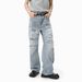 Men's Distressed Vintage Blue Jeans – Relaxed Straight-Leg Ripped Denim With Raw Hem & Grunge Aesthetic (S-XL, Mid-Rise, Zip Fly)_viptrois.com
