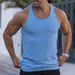 Men's Clothing Summer Knitted Fitness Vest Men's Racer Back Slim Vertical Stripes Fashion Sportswear Breathable Training Sleeveless_viptrois.com