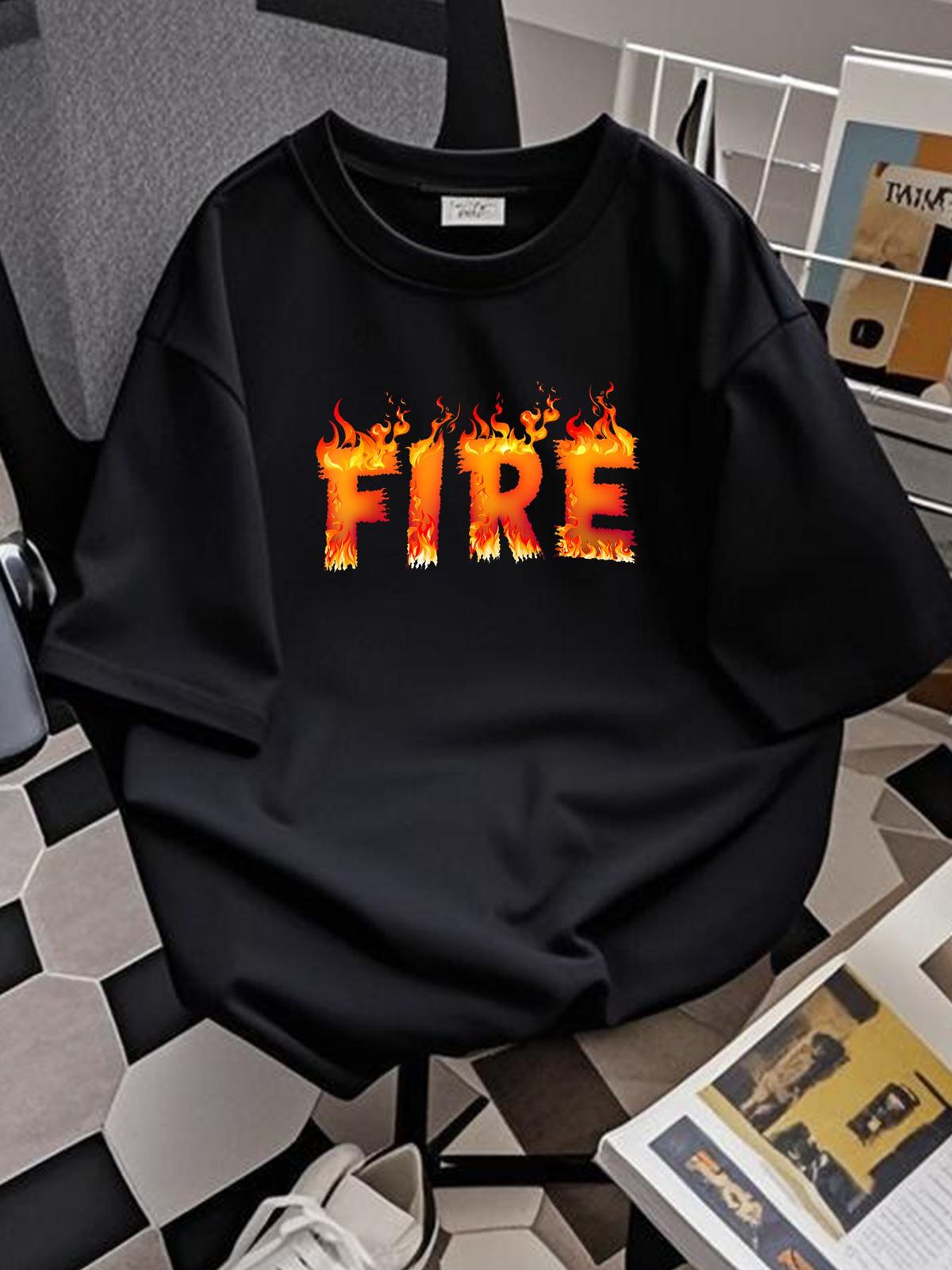 Funny Fire And Ice Costume Halloween 2024 Family Matching T-Shirt Female Stretched Casual Versatile Designer Clothes Breathable Print Round Neck Short Sleeve Stylish Summer Women Unisex Comfortable Fashion T-Shirt For Women Casual Slightly_viptrois.com