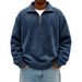 Men's Half-Zip Sweatshirt - Winter Long-Sleeve Cotton Pullover With Stand Collar (S-5XL, 400GSM, 12 Colors)_viptrois.com