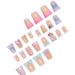 Beauty & Health Smudged Sweet Cool Glitter Rhinestone Texture Heart Wearable Nail Duckbill Medium False Nails_viptrois.com